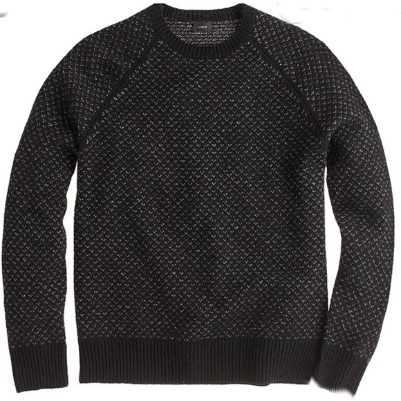 J Crew Lambs Wool Birds Eye Sweater 